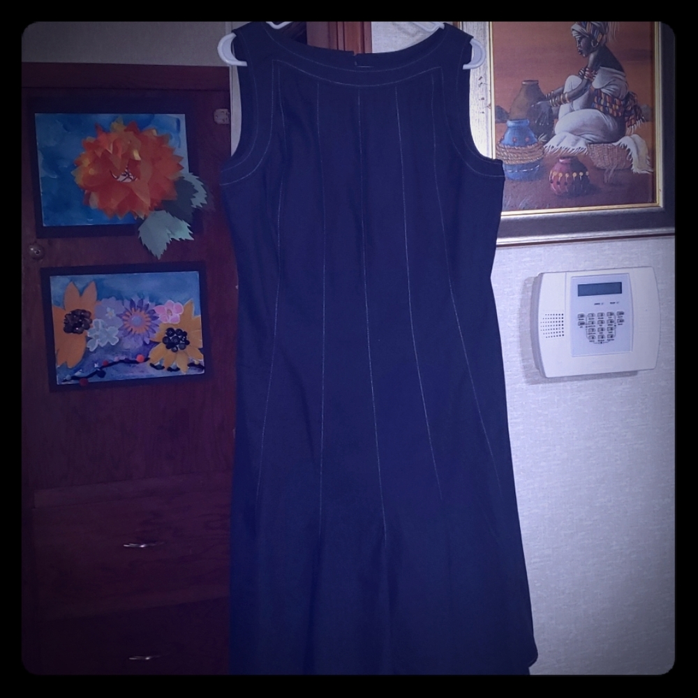 Blue Denim Pleated Dress